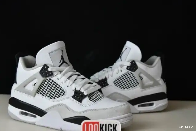 1st Kicks Jordan Black 4 Military Retro DH6927-111 0602